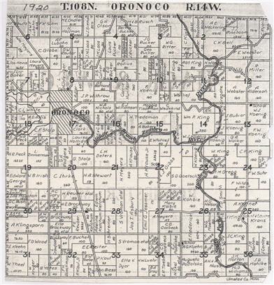 Map of Oronoco 1920